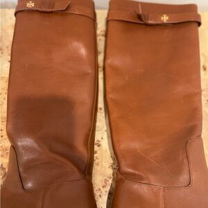 Tory Burch Brown Leather Boots with Buckle